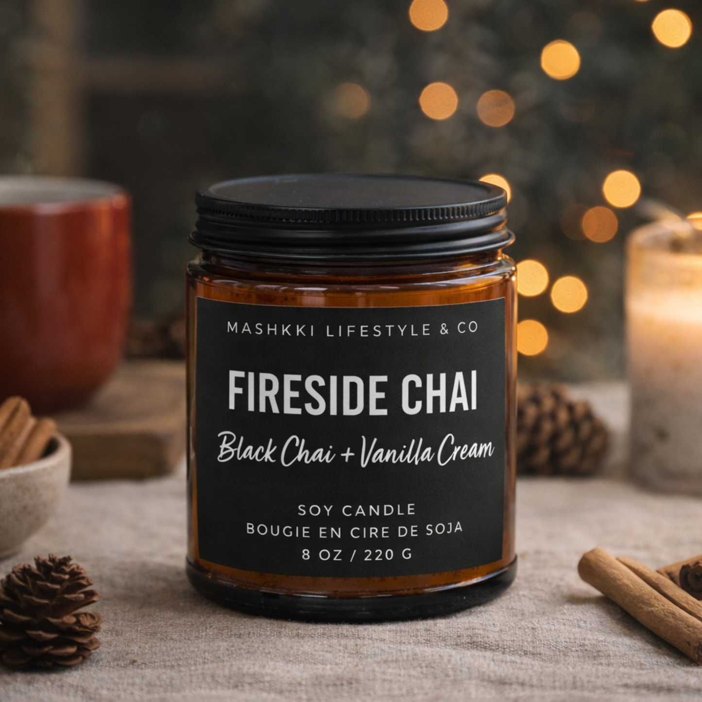 Fireside Chai | Black Chai + Vanilla Cream - Soy Candle