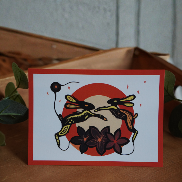Harvest Moon Rabbits  - Greeting Card