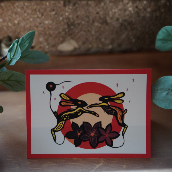 Harvest Moon Rabbits  - Greeting Card