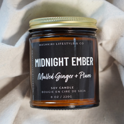 Midnight Ember | Mulled Ginger + Plum - Soy Candle