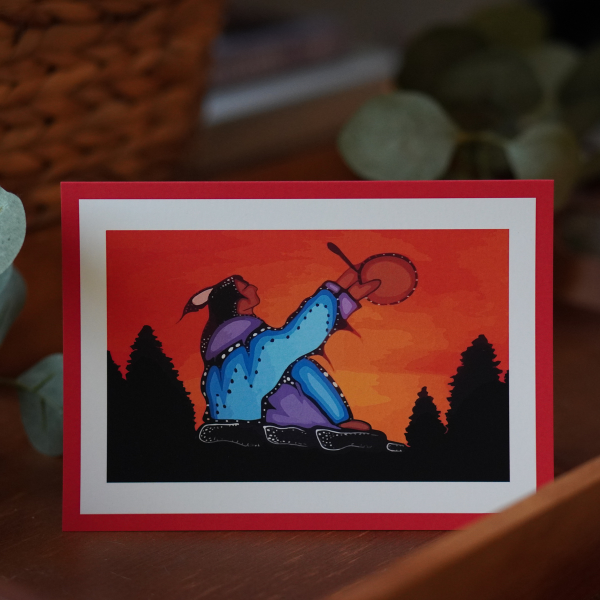 Native Drummer  - Greeting Card