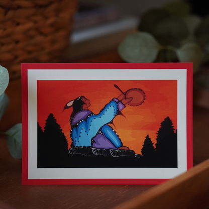 Native Drummer  - Greeting Card